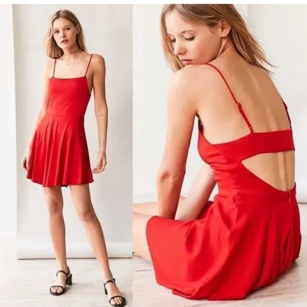 Kimchi Blue Vibrant Red Backless Dress
